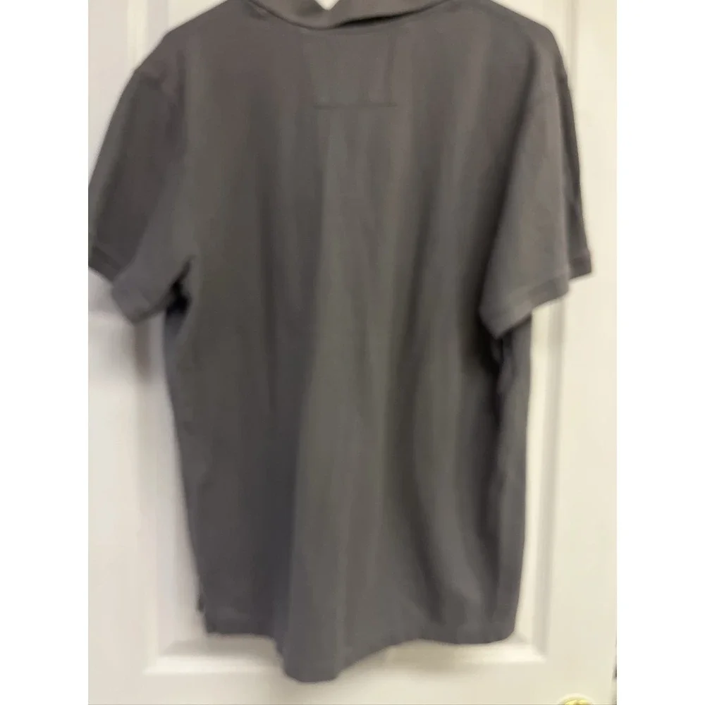 Banana Republic Polo Shirt Mens Large Gray Elephant Logo Cotton SS